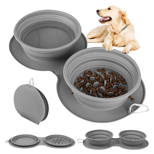 Gamelle pliable en silicone pour alimentation lente des animaux de compagnie