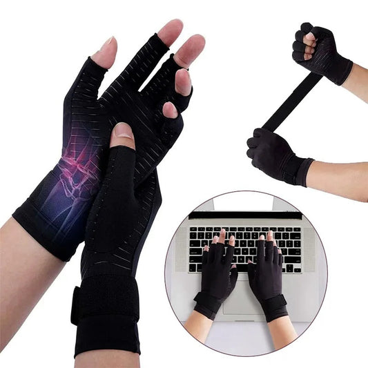 1 paire de gants de compression en cuivre pour l'arthrite
